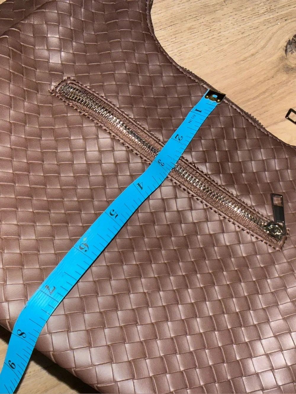 Brand new brown woven pattern bag